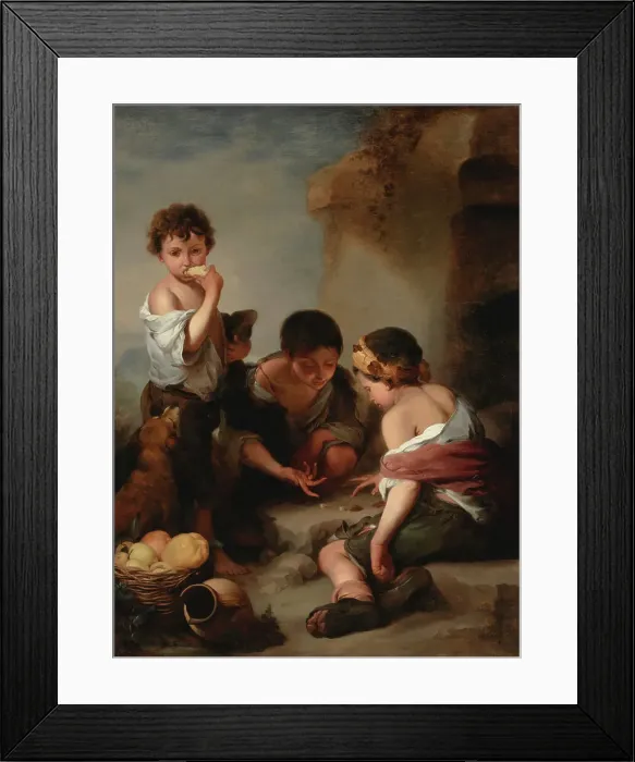 Framed Print : Beggar boys playing with dice, 1842-1866. Creator: Wladimir Swertschkoff Framed Print : Beggar boys playing with dice, 1842-1866. Creator: Wladimir Swertschkoff