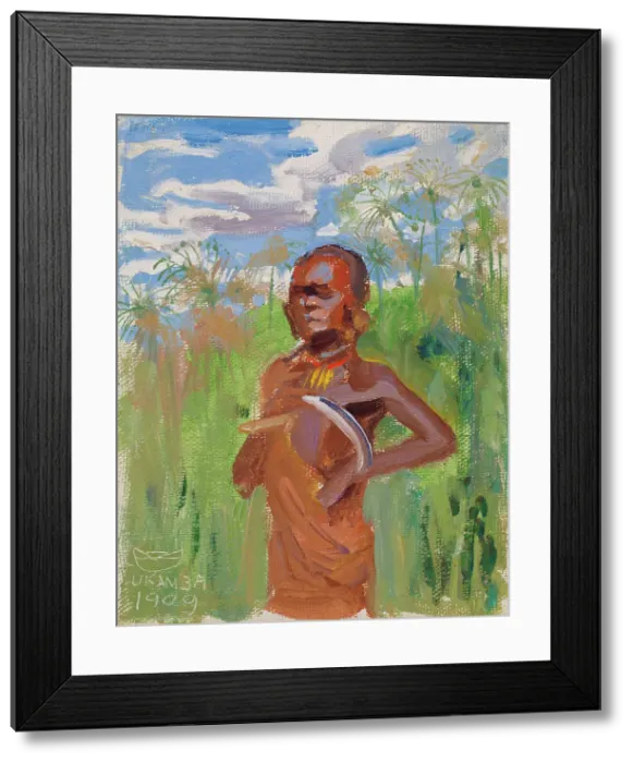 Framed Print : Kikuyu in Papyrus Reeds, 1909. Creator: Akseli Gallen-Kallela Framed Print : Kikuyu in Papyrus Reeds, 1909. Creator: Akseli Gallen-Kallela