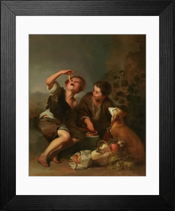Framed Print : Two beggar boys eating fruit, 1842-1866. Creator: Wladimir Swertschkoff Framed Print : Two beggar boys eating fruit, 1842-1866. Creator: Wladimir Swertschkoff