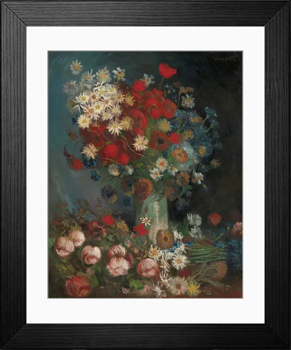 Framed Print : Still life with meadow flowers and roses, 1886-1887. Creator: Gogh, Vincent, van (1853-1890) Framed Print : Still life with meadow flowers and roses, 1886-1887. Creator: Gogh, Vincent, van (1853-1890)