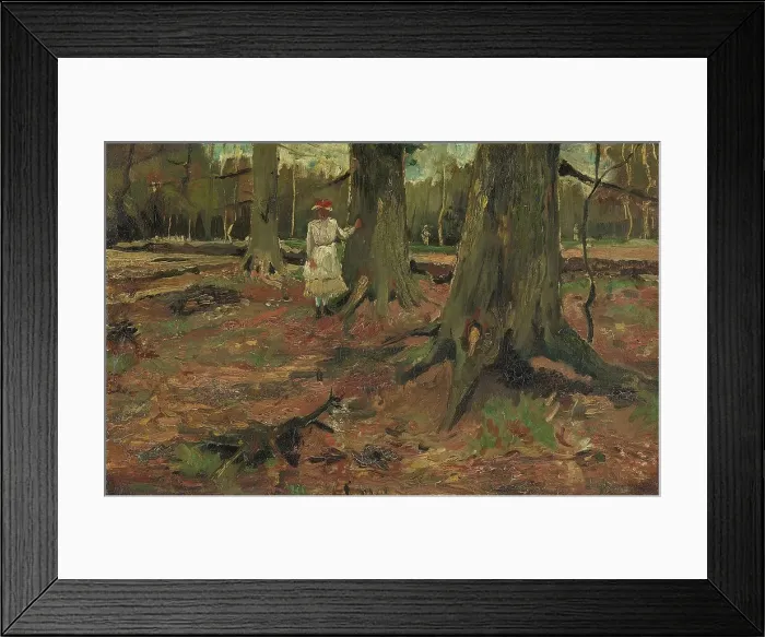 Framed Print : Girl in a wood, 1882. Creator: Gogh, Vincent, van (1853-1890) Framed Print : Girl in a wood, 1882. Creator: Gogh, Vincent, van (1853-1890)