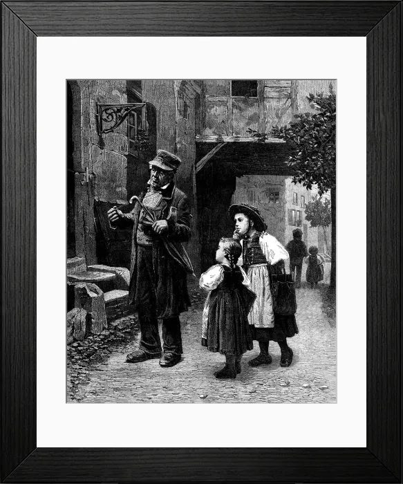 Framed Print : Please Tell Us The Time!, by F. Sonderland, 1871. Creator: Unknown Framed Print : Please Tell Us The Time!, by F. Sonderland, 1871. Creator: Unknown