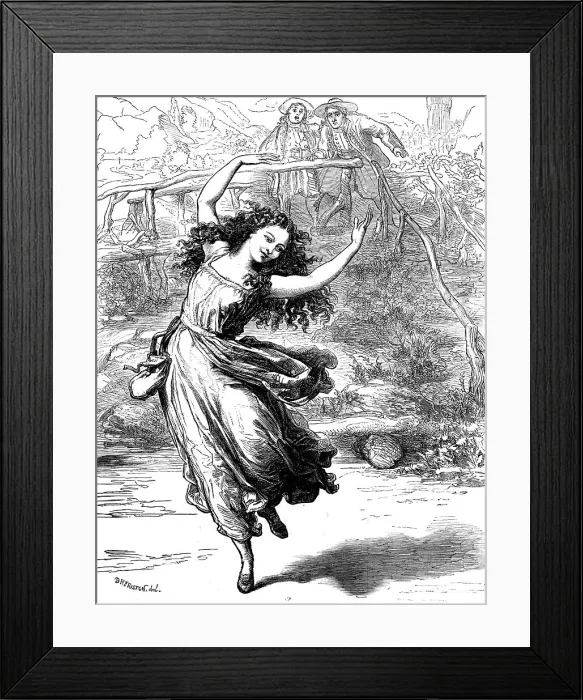 Framed Print : Scene from Fanchette, at the Lyceum Theatre: the Shadow Dance, 1871. Creator: Unknown Framed Print : Scene from Fanchette, at the Lyceum Theatre: the Shadow Dance, 1871. Creator: Unknown