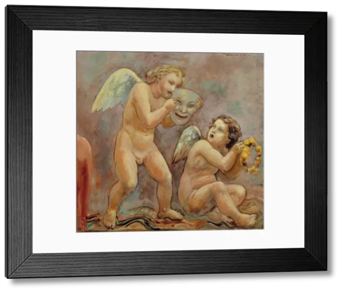 Framed Print : Thalia's mirror, sketch of the National Theater ceiling painting, detail, 1932. Creator: Yrjö Aleksander Ollila Framed Print : Thalia's mirror, sketch of the National Theater ceiling painting, detail, 1932. Creator: Yrjö Aleksander Ollila