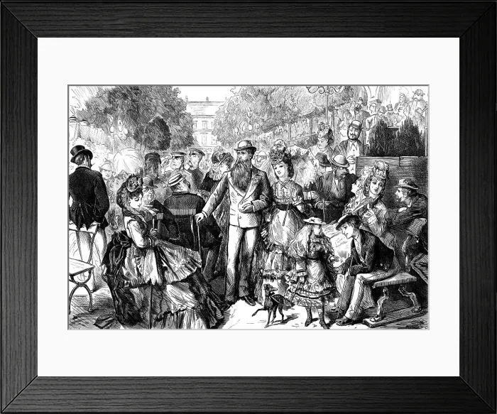 Framed Print : On the Kursaal Terrace, Hombourg-es-Monts, 1871. Creator: Joseph Swain Framed Print : On the Kursaal Terrace, Hombourg-es-Monts, 1871. Creator: Joseph Swain