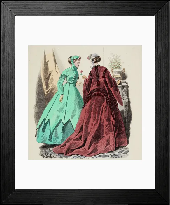 Framed Print : Fashion Plate - Petit Courrier des Dames Modes de Paris, 1866-67. Creator: Gilquin fils Framed Print : Fashion Plate - Petit Courrier des Dames Modes de Paris, 1866-67. Creator: Gilquin fils