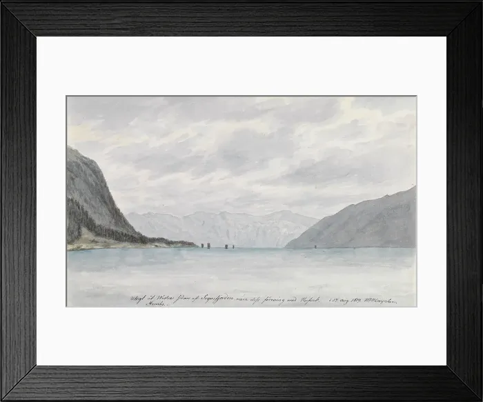 Framed Print : The Sognefjord Meets the Sea, 1819. Creator: Wilhelm Maximilian Carpelan Framed Print : The Sognefjord Meets the Sea, 1819. Creator: Wilhelm Maximilian Carpelan