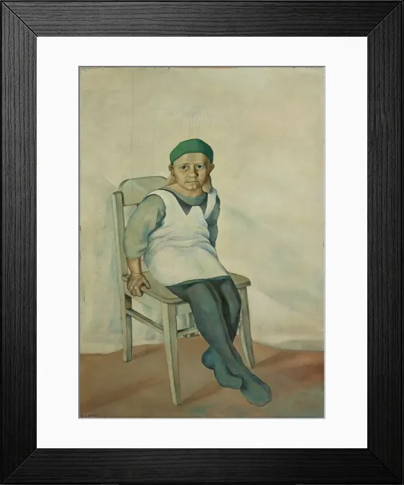 Framed Print : Seated Girl, 1932. Creator: Vilho Lampi Framed Print : Seated Girl, 1932. Creator: Vilho Lampi