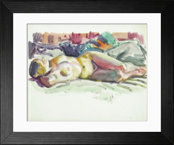 Framed Print : Reclining Nude, c1910s. Creator: Verner Thome Framed Print : Reclining Nude, c1910s. Creator: Verner Thome