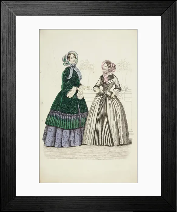 Framed Print : Fashion Plate - Fashions for December 1851. Creator: Unknown Framed Print : Fashion Plate - Fashions for December 1851. Creator: Unknown