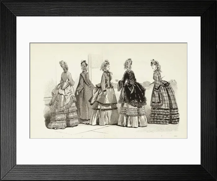 Framed Print : Fashion plate - Journal des Demoiselles, 1868. Creator: Unknown Framed Print : Fashion plate - Journal des Demoiselles, 1868. Creator: Unknown