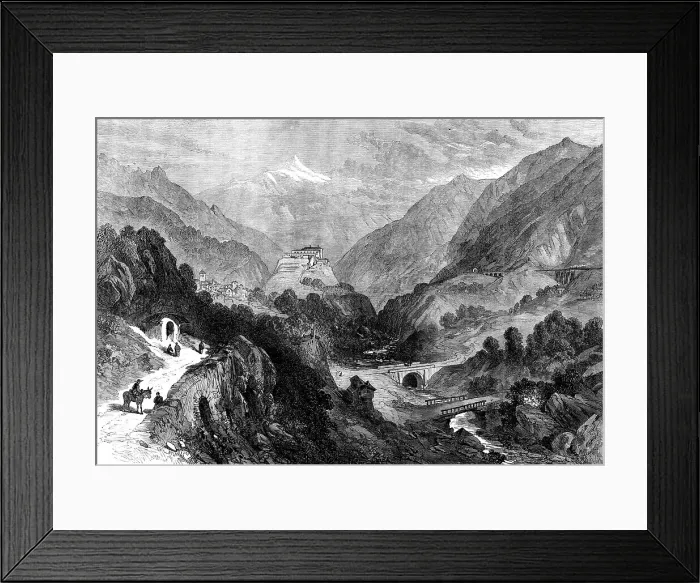 Framed Print : The Dora Valley, Mont Cenis Railway, 1871. Creator: Unknown Framed Print : The Dora Valley, Mont Cenis Railway, 1871. Creator: Unknown