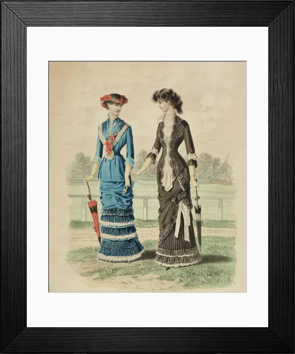 Framed Print : Fashion plate - Le Journal des Modes, 1880. Creator: Unknown Framed Print : Fashion plate - Le Journal des Modes, 1880. Creator: Unknown
