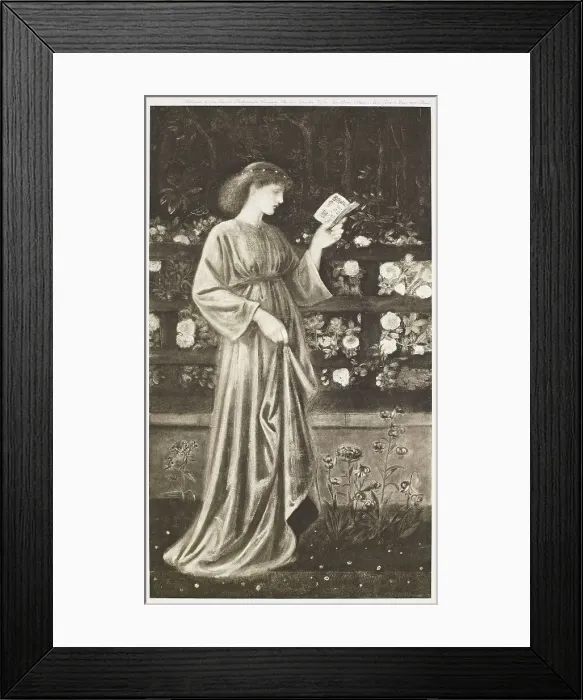 Framed Print : St George Series - The King's Daughter or The Princess in the Garden, c1860s, (1900). Creator: Unknown Framed Print : St George Series - The King's Daughter or The Princess in the Garden, c1860s, (1900). Creator: Unknown
