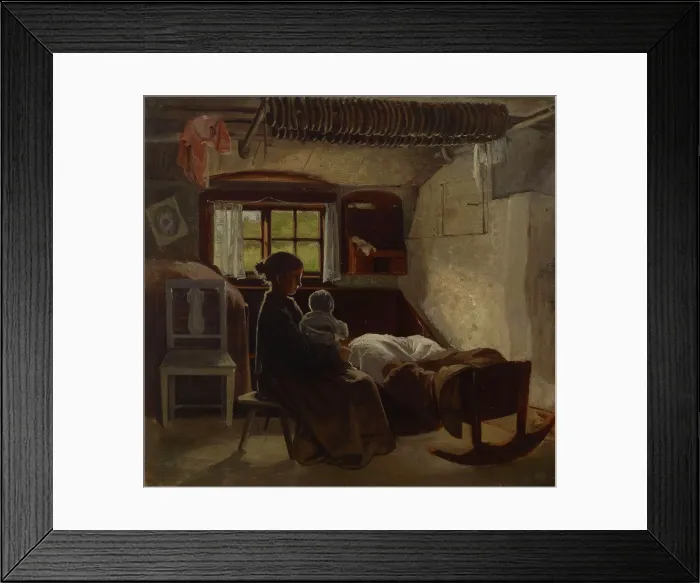 Framed Print : Interior view of a Uusimaa stable, 1870-1873. Creator: Albert Edelfelt Framed Print : Interior view of a Uusimaa stable, 1870-1873. Creator: Albert Edelfelt