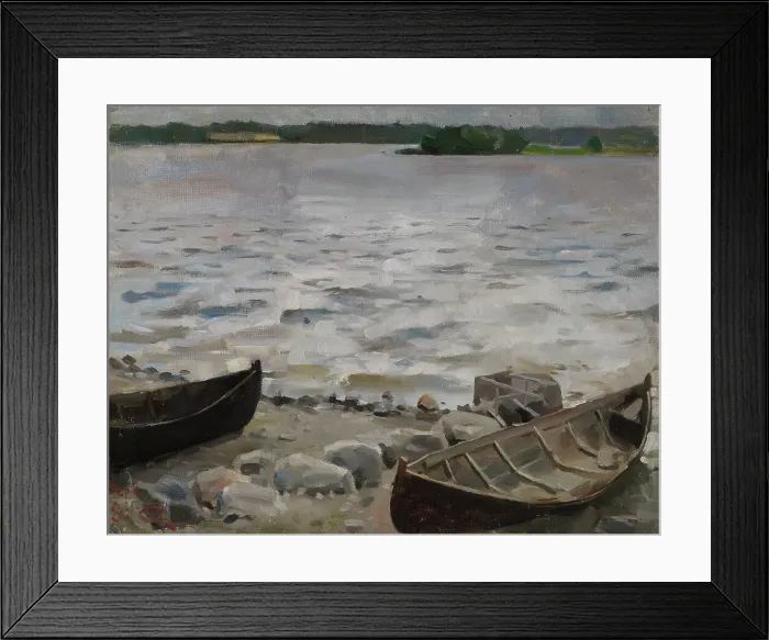 Framed Print : Boats on the Shore, 1884. Creator: Akseli Gallen-Kallela Framed Print : Boats on the Shore, 1884. Creator: Akseli Gallen-Kallela