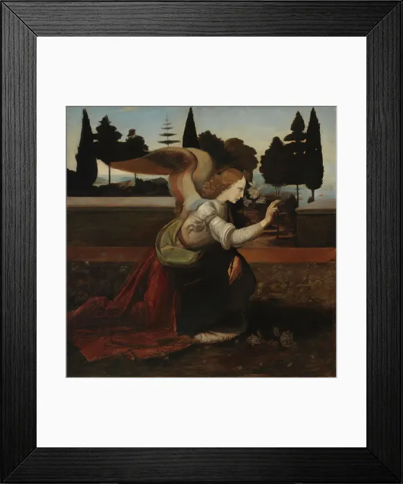 Framed Print : Angel, detail copy after Leonardo da Vinci's painting Annunciation, 1895. Creator: Magnus Enckell Framed Print : Angel, detail copy after Leonardo da Vinci's painting Annunciation, 1895. Creator: Magnus Enckell