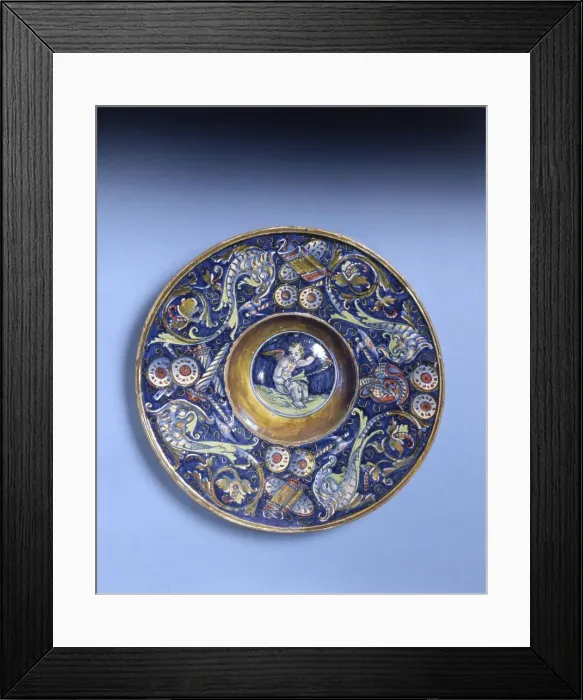 Framed Print : Maiolica Dish, 1520-30. Creator: Giorgio Andreoli workshop Framed Print : Maiolica Dish, 1520-30. Creator: Giorgio Andreoli workshop