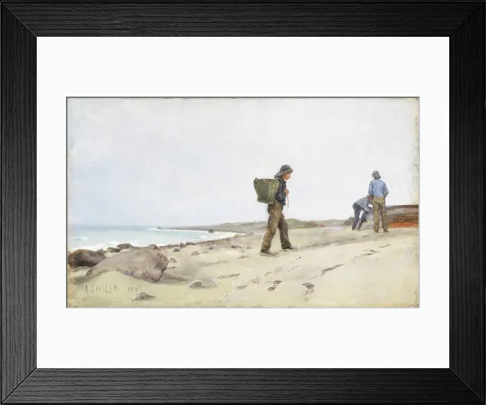 Framed Print : Oyster Pickers, 1885. Creator: Ada Thilen Framed Print : Oyster Pickers, 1885. Creator: Ada Thilen