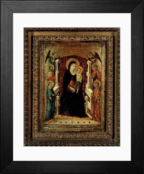 Framed Print : Madonna and Child enthroned, 1300-1399. Creator: Goodhart Master Framed Print : Madonna and Child enthroned, 1300-1399. Creator: Goodhart Master