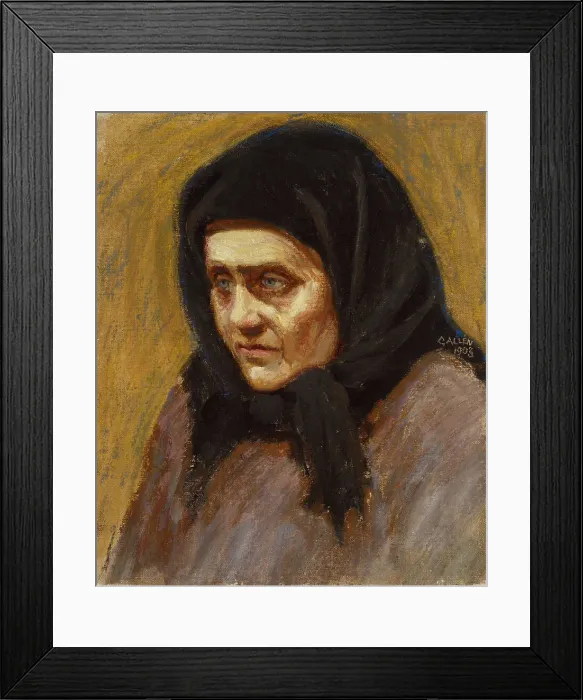 Framed Print : A woman with a black scarf, 1903. Creator: Akseli Gallen-Kallela Framed Print : A woman with a black scarf, 1903. Creator: Akseli Gallen-Kallela