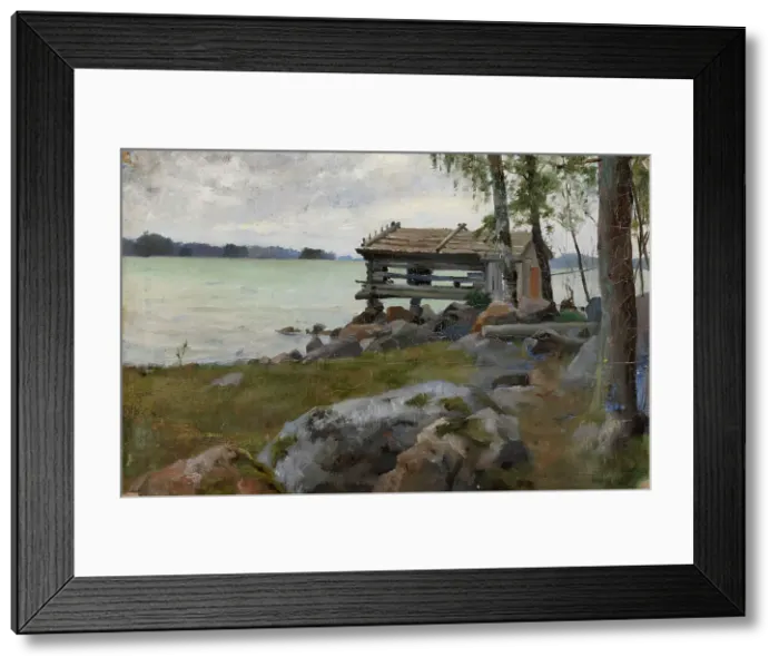 Framed Print : Seine Shed, study for Divine Service in the Uusimaa Archipelago, 1881. Creator: Albert Edelfelt Framed Print : Seine Shed, study for Divine Service in the Uusimaa Archipelago, 1881. Creator: Albert Edelfelt