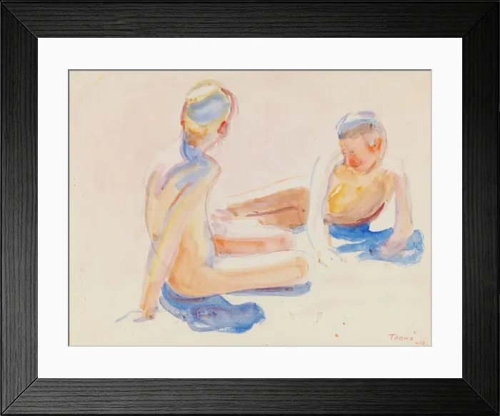 Framed Print : Two Boys on the Beach, 1910. Creator: Verner Thome Framed Print : Two Boys on the Beach, 1910. Creator: Verner Thome