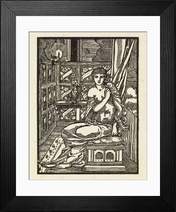 Framed Print : Cupid and Psyche - Psyche disrobing, 1880. Creator: Unknown Framed Print : Cupid and Psyche - Psyche disrobing, 1880. Creator: Unknown