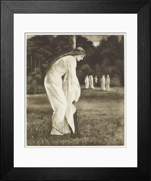 Framed Print : St George Series - The Princess chained to the Tree, c1860s, (1900). Creator: Unknown Framed Print : St George Series - The Princess chained to the Tree, c1860s, (1900). Creator: Unknown