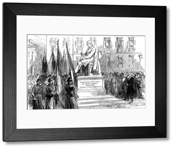 Framed Print : Inauguration of the statue of Paleocapa at Turin, 1871. Creator: Unknown Framed Print : Inauguration of the statue of Paleocapa at Turin, 1871. Creator: Unknown
