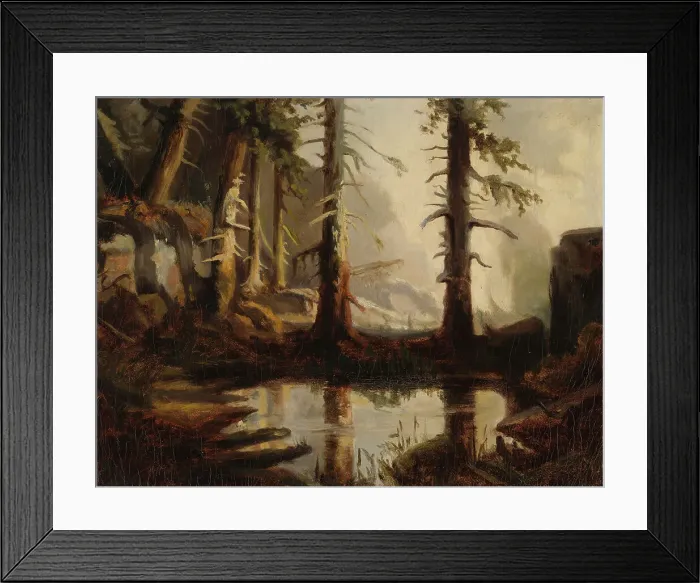 Framed Print : A Forest Pond, after H. A. Cappelen, 1871. Creator: Fanny Churberg Framed Print : A Forest Pond, after H. A. Cappelen, 1871. Creator: Fanny Churberg