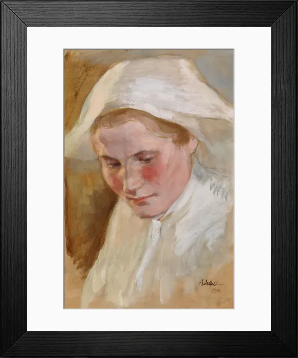 Framed Print : Woman's head, exercise for the final draft of the Pietari Brahe series, 1904. Creator: Albert Edelfelt Framed Print : Woman's head, exercise for the final draft of the Pietari Brahe series, 1904. Creator: Albert Edelfelt