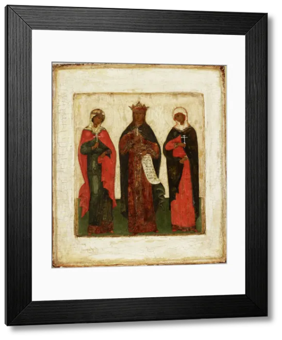Framed Print : Three female martyrs, Russian, 1540-1599. Creator: Unknown Framed Print : Three female martyrs, Russian, 1540-1599. Creator: Unknown