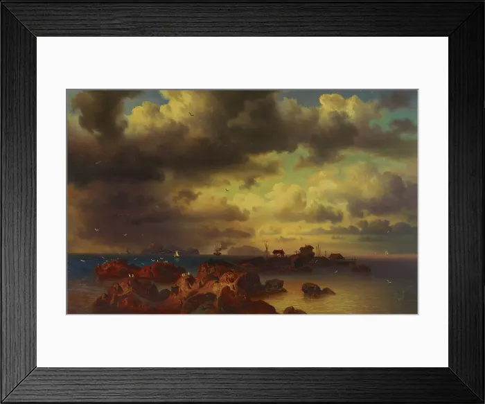 Framed Print : Seascape, late 19th-early 20th century. Creator: Emilia Appelgren Framed Print : Seascape, late 19th-early 20th century. Creator: Emilia Appelgren