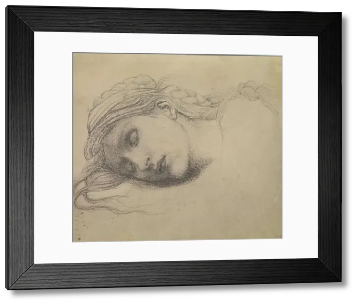 Framed Print : The Briar Rose Series - Study of a Sleeping Maiden for The Garden Court, c1880s, (20th Century). Creator: Unknown Framed Print : The Briar Rose Series - Study of a Sleeping Maiden for The Garden Court, c1880s, (20th Century). Creator: Unknown