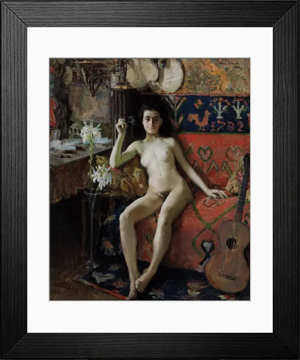 Framed Print : Démasquée, (Unmasked), 1888. Creator: Akseli Gallen-Kallela Framed Print : Démasquée, (Unmasked), 1888. Creator: Akseli Gallen-Kallela
