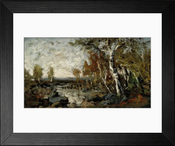 Framed Print : Birches by the Water, 1877. Creator: Fanny Churberg Framed Print : Birches by the Water, 1877. Creator: Fanny Churberg