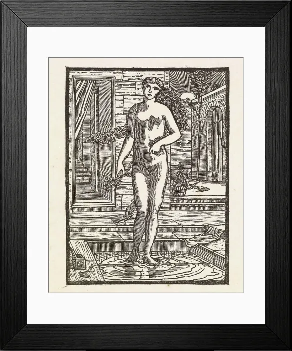 Framed Print : Cupid and Psyche - Psyche at the Bath, 1880. Creator: Sir Edward Coley Burne-Jones