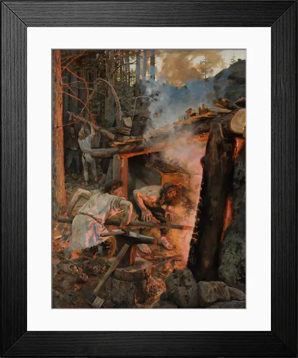 Framed Print : The Forging of the Sampo, 1893. Creator: Akseli Gallen-Kallela Framed Print : The Forging of the Sampo, 1893. Creator: Akseli Gallen-Kallela