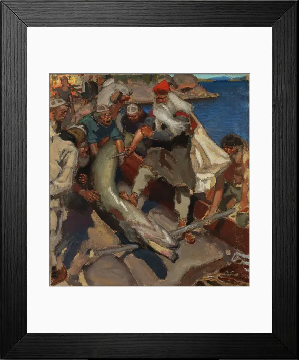 Framed Print : The Giant Pike, 1904. Creator: Akseli Gallen-Kallela Framed Print : The Giant Pike, 1904. Creator: Akseli Gallen-Kallela