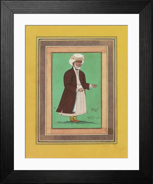 Framed Print : An older man wearing a turban, 1750-1899. Creator: Ismaiil Barma Framed Print : An older man wearing a turban, 1750-1899. Creator: Ismaiil Barma
