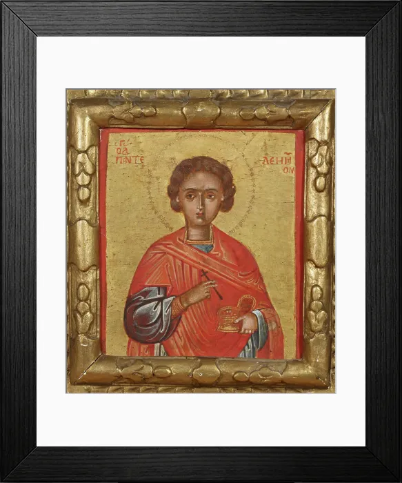 Framed Print : Saint Panteleimon, Cretan icon, 1550-1599. Creator: Unknown Framed Print : Saint Panteleimon, Cretan icon, 1550-1599. Creator: Unknown