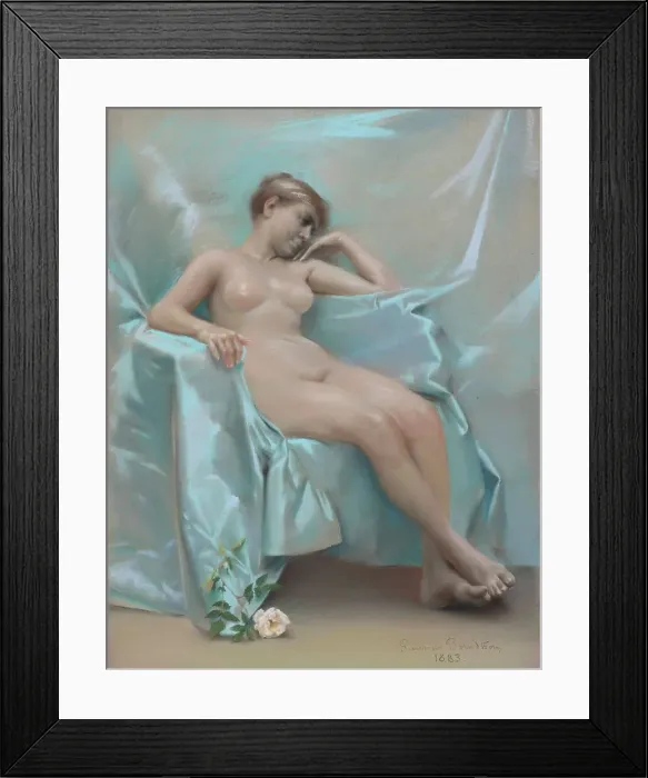 Framed Print : Nude female model, 1883. Creator: Gunnar Berndtson Framed Print : Nude female model, 1883. Creator: Gunnar Berndtson