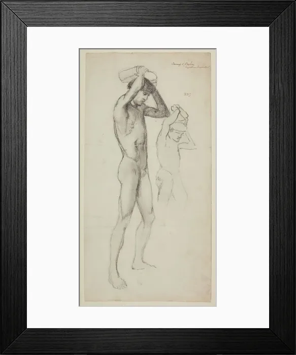 Framed Print : Male Nude - Studies for The Stoning of St Stephen, 1863. Creator: Sir Edward Coley Burne-Jones Framed Print : Male Nude - Studies for The Stoning of St Stephen, 1863. Creator: Sir Edward Coley Burne-Jones