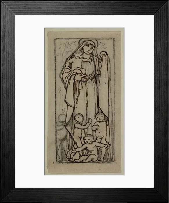 Framed Print : Charity - Study, 1870. Creator: Sir Edward Coley Burne-Jones Framed Print : Charity - Study, 1870. Creator: Sir Edward Coley Burne-Jones
