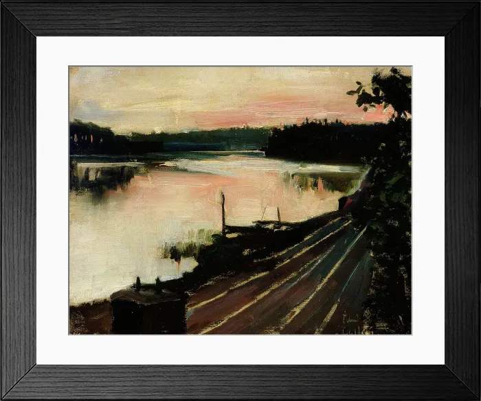 Framed Print : View from Elaintarha at Sunset, 1886. Creator: Akseli Gallen-Kallela Framed Print : View from Elaintarha at Sunset, 1886. Creator: Akseli Gallen-Kallela
