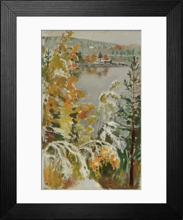 Framed Print : Autumn Landscape, First Snow, 1897. Creator: Akseli Gallen-Kallela Framed Print : Autumn Landscape, First Snow, 1897. Creator: Akseli Gallen-Kallela