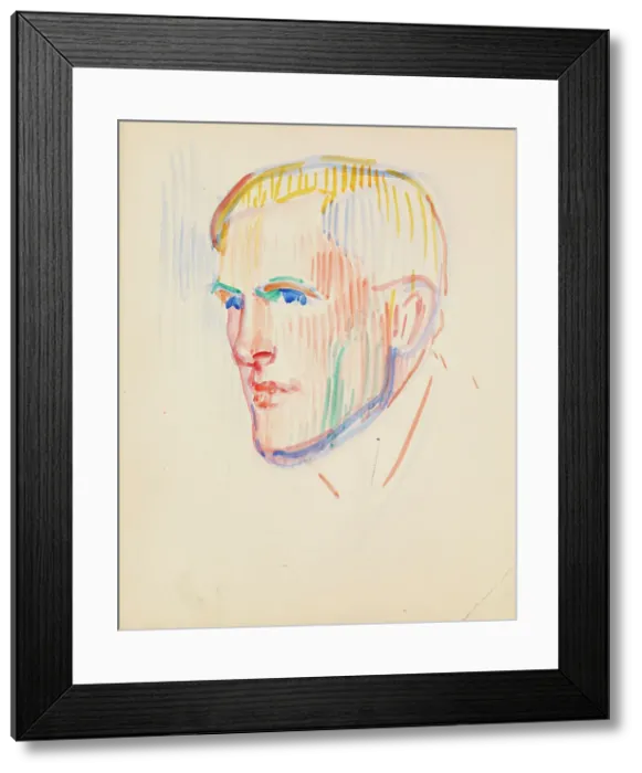 Framed Print : Portrait sketch, Emil Jankes, c1910s. Creator: Verner Thome Framed Print : Portrait sketch, Emil Jankes, c1910s. Creator: Verner Thome