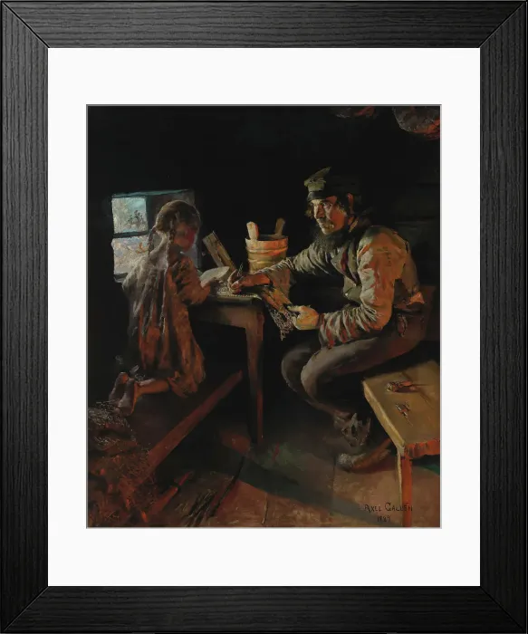 Framed Print : First Lesson, 1887-1889. Creator: Akseli Gallen-Kallela Framed Print : First Lesson, 1887-1889. Creator: Akseli Gallen-Kallela