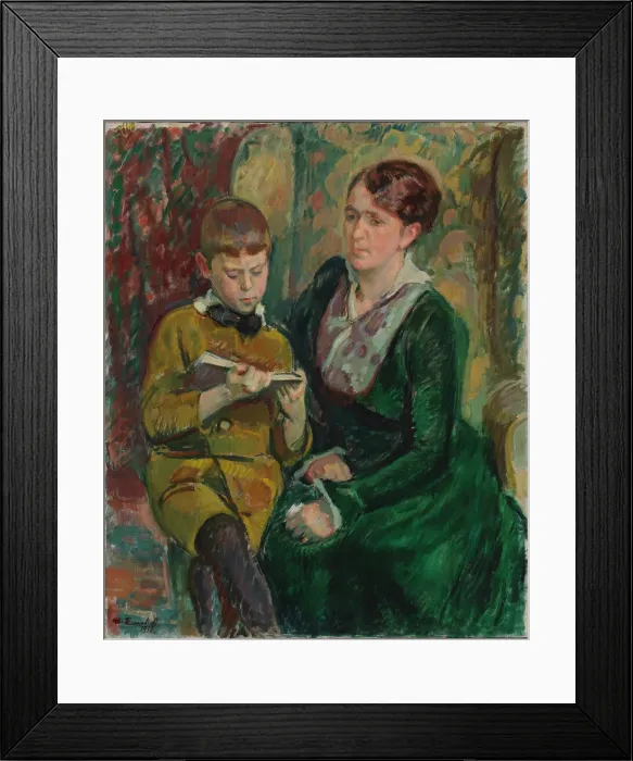 Framed Print : Mrs. Esther Cederhvarf with Her Son, 1916. Creator: Magnus Enckell Framed Print : Mrs. Esther Cederhvarf with Her Son, 1916. Creator: Magnus Enckell